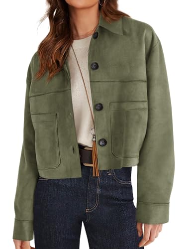 Women’s Faux Suede Cropped Jacket