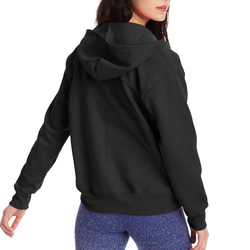Hanes Women's EcoSmart Full-Zip Hoodie Sweatshirt, Ebony, Medium