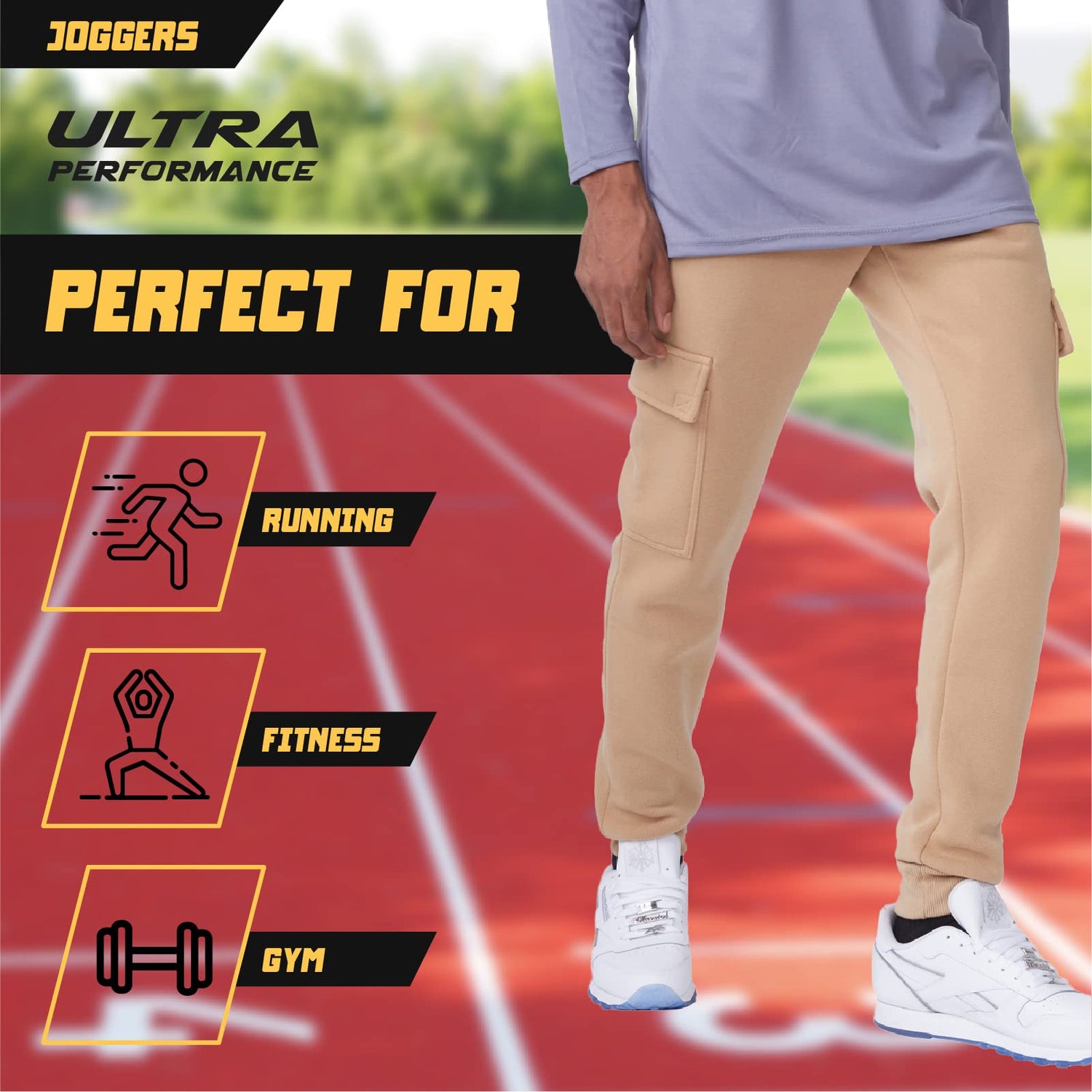 Men’s Fleece Cargo Jogger Pants