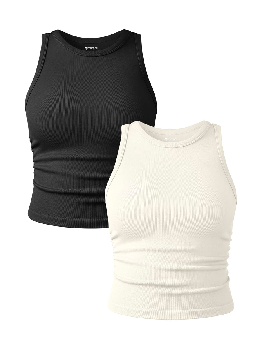 Women’s Sleeveless Stretch Crop Tank Top Set